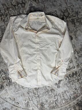 Robert Graham Shirt Mens Size XXL White Flip Cuff Casual Button Up Long Sleeve